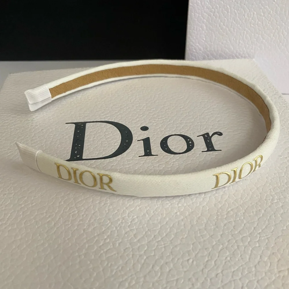 DIOR Ribbon White Logo Headband - Picture 2 of 6